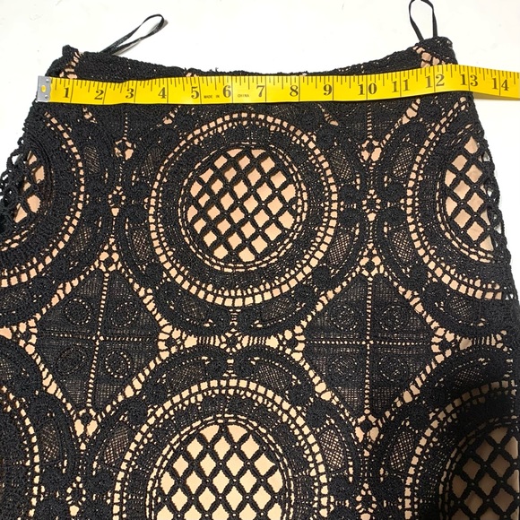 Apeach Black Tan Crochet Pencil Skirt Size Small - Picture 9 of 12
